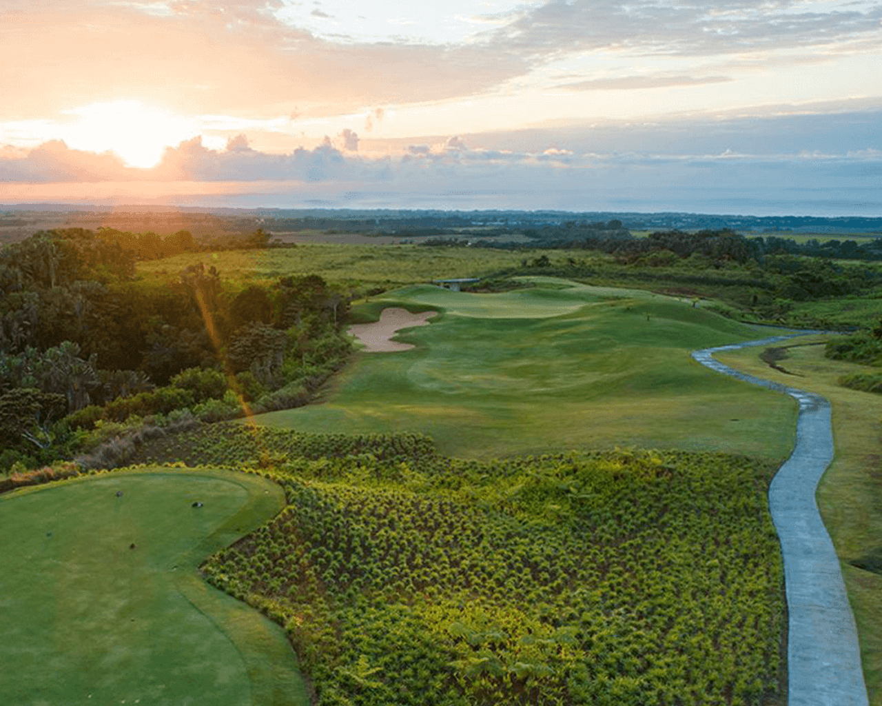 golf, soleil, plage, ile maurice